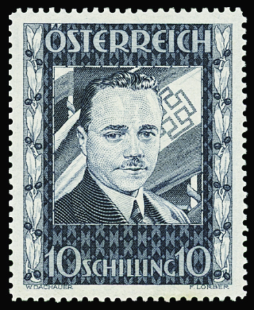 N°484 10s bleu-gris Chancellier Dollfuss, neuf *, TB.