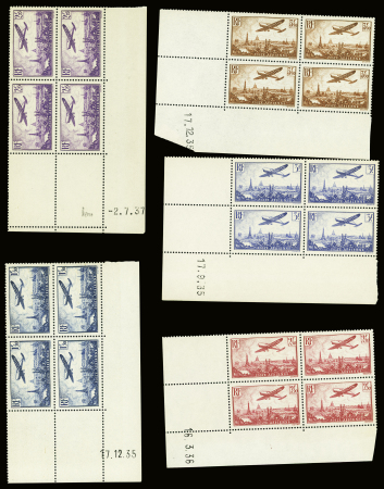 POSTE AERIENNE N°9/13 avion survolant Paris en blocs