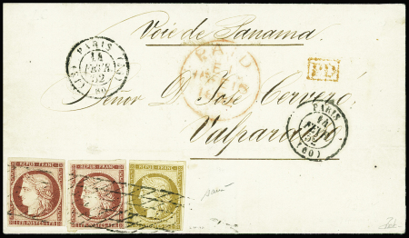 N°1 + 6x2 10c Bistre-jaune + deux 1f carmin (un ex.