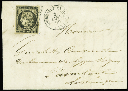 N°3i 20c gris obl. grille sur LAC pour Paimbeuf, Loire-inférieure,