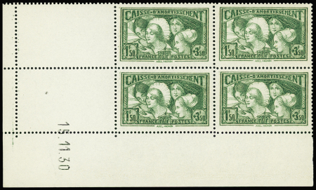 N°269 1f50 + 3f50 Provinces en bloc de 4, CD du 15.11.30,
