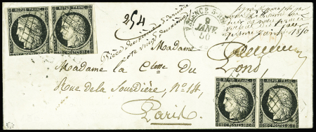 Griffe rouge "CHARGEE" sur enveloppe avec deux paires