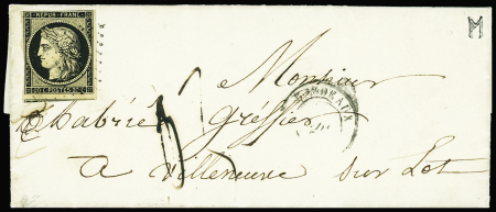 Rare oblitération PC 441 sur N°3 20c noir sur jaune