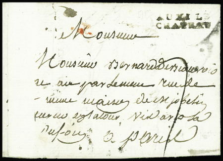 MP "AUXY LE CHATEAU" noir (Lenain n°1a), 1787, Ind