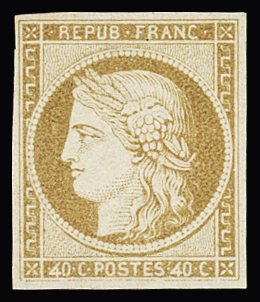 N°5d "4 retouchés", Essai en bistre sur rose, neuf