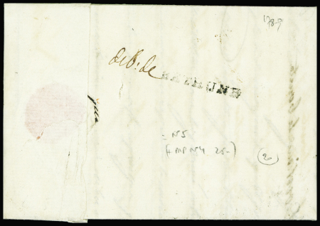 Marque manuscrite Deb de + MP "BETHUNE" (Lenain n°5),