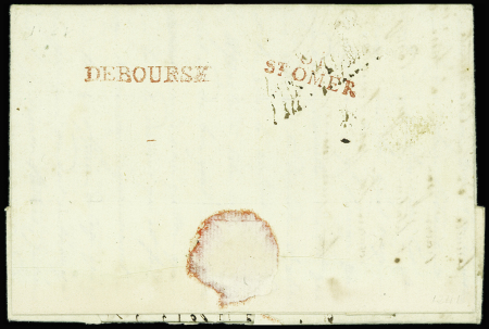 MP "DEBOURSE" + "61 St OMERS" rouge au verso + MP "106