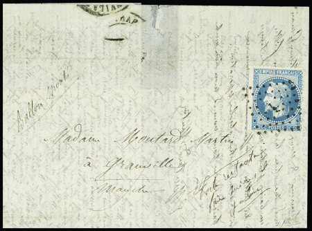 Très rare pli confié du GALILEE avec n°29A obl. losange