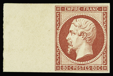 N°17Ah 80c carmin, tirage spécial de 1862, grand bord