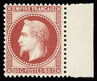 N°32d 80c rose vif, bord de feuille, neuf **, fraîcheur