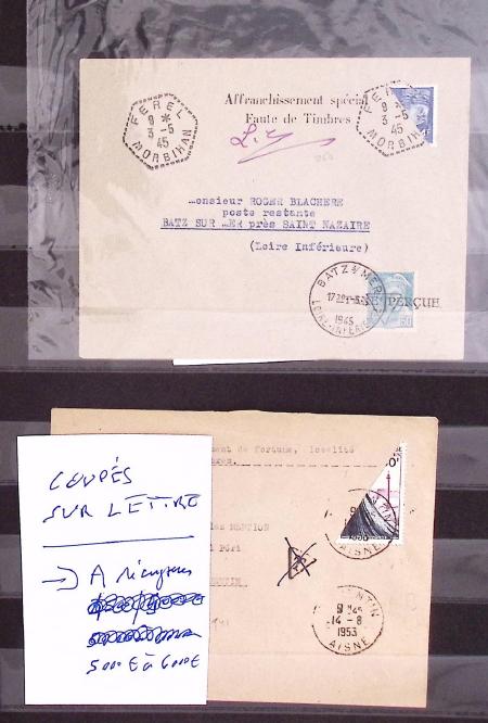 1900-1950env. COUPES SUR LETTRES: Ensemble de 27 lettres