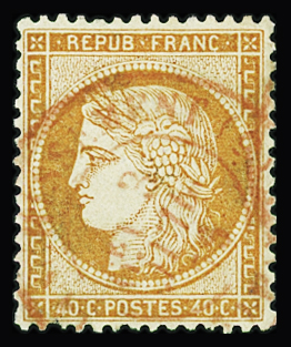 Rare càd T15 rouge "Affranchissement" sur N°38 40c