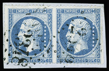 Variété piquage à cheval sur N°22 en paire obl. GC