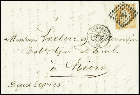 Piquage Susse sur N°16 utilisé à Bordeaux sur lettre