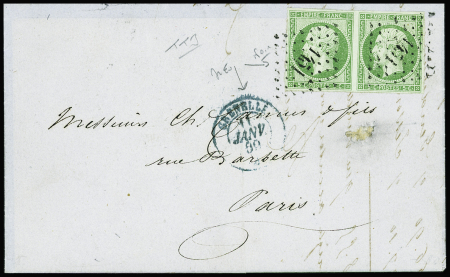 Rare combinaison càd bleu Grenelle 11 janv 59 +PC noir