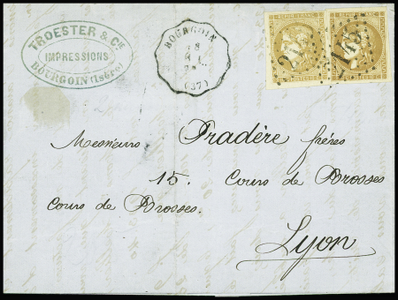 Càd convoyeur Bourgoin (37) sur lettre datée Bourgoin,