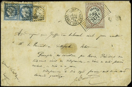 N°59 +60C (x2) obl. GC en combinaison avec Timbre de