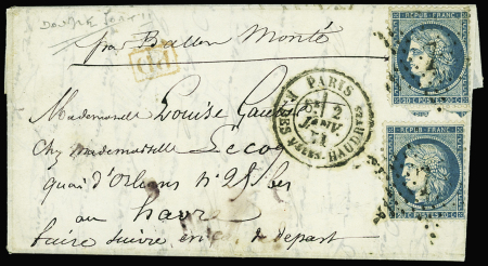 Longue lettre en deux feuilles affranchie par précaution