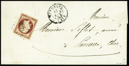 N°18 1f carmin, bien margé, obl. PC 2238 de Nerondes