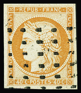 N°5 40c orange obl. gros points, TTB. Signé Calves