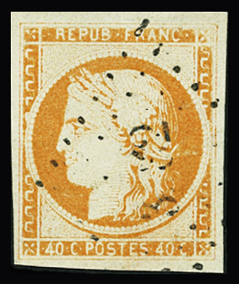 N°5l 40c orange pâle, obl. Petits Chiffres, TB. Signé