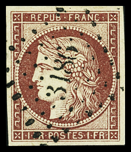 N°6 1f carmin, obl. PC 3186 de Sainte-Marie-aux-Mines,