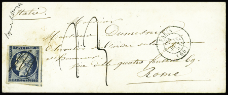 Oblitération plume sur n°4 belles marges (3 voisins)