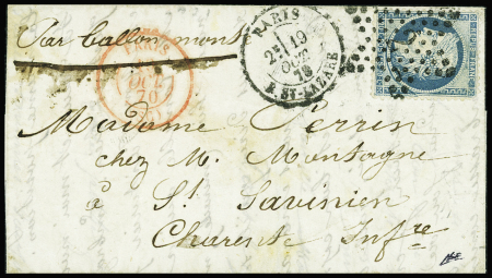 Rare frappe du càd Paris (SC) rouge 19 oct 70 sur une