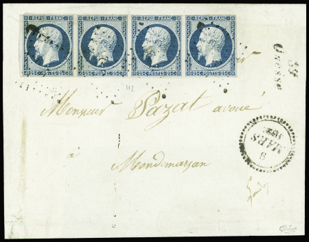 Cursive "39 Onesse" + dateur B 9 mars 1852 sur LSC