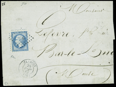 Rare piquage de Clamecy, Nièvre, sur n°14B sur lettre