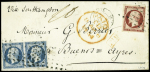 ARGENTINE - N°15 25c bleu en paire +N°18 1f carmin