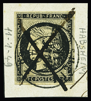 Càd T15 Habsheim (66) 11 janv 49, Haut-Rhin,et plume