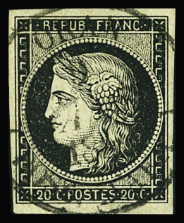 Rare Càd T14 de Oran (Algérie) 9 janv 1849 sur n°3