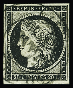 Càd T14 (17) 18 janv 1849, Cher, sur n°3 20c noir,