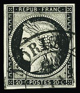 Càd T13 Morlaix 8 janv 1849, Finistère, sur n°3a 20c