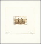 Non émis, l'Angélus de Millet, épreuve d'artiste en brun avec signature du graveur Ouvré, sans valeur indiquée, certificat Samuel Gautré. Rare et TB