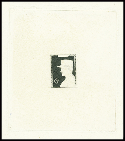 6F Général Leclerc, type non adopté, épreuve d'état en noir. TB