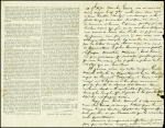 N°37, non obl sur Gazette des Absents n°10 du 23 nov 1870 adressée à un fonctionnaire à Tours avec au verso cachet bleu "Dartois et Yon aéronautes du gouvernement". Pli confié du ballon monté "La Ville d'Orléans". RR. TB