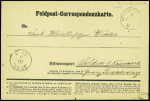 Feldpost-Correspondenzkarte avec  cad "K.PR Feldpost 6 inf-div" (10.9.1870) datée de Roncourt (Moselle). TB