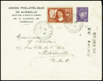 N°509 + 342 obl "Alboussière Ardèche" (11.6.44) avec bande de papier avec griffe noire "Censure du maquis" (arrivée Marseille 25.6.44). Rr et TB