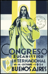 Carte postale à tarif réduit "Congreso Eucaristico internacional Buenos Aires 10 - 14 octobre 1934 AFF Argentine n°350 en paire + 360 (brochure CAF n°13). TB