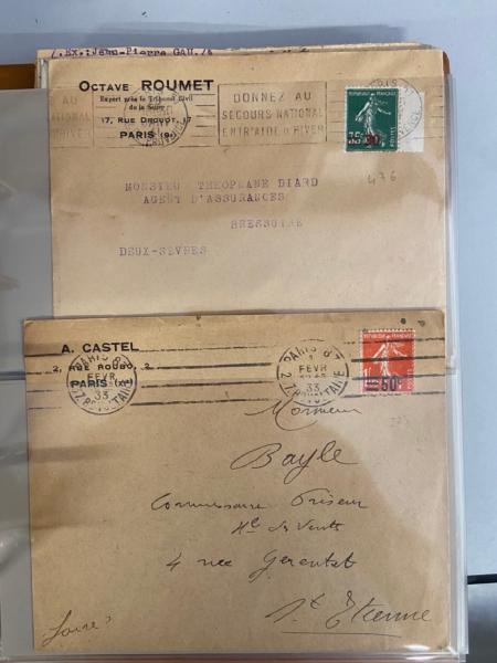 1907-1936 100 lettres et cartes postales affranchies