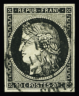 Càd Paris 12 mai 1891 sur n°3 20c noir, TB