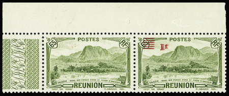 N°186 variété surcharge à sec, tenant à normal, cdf,