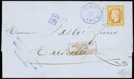 Càd bleu ALEXANDRIE 9.11.69 Pas. Fr. V. N°2 sur lettre