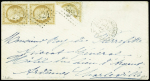 N°36 coupé en diagonale +paire obl. GC 2824 sur lettre