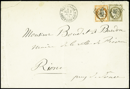 N°38 + 56 obl. GC AS.NA sur enveloppe de l'Assemblée