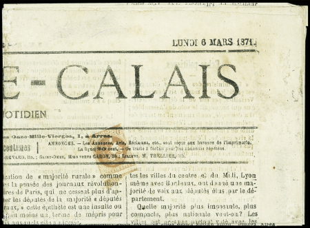 Oblitération typographique sur N°40B 2c brun-rouge,