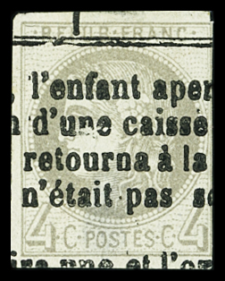 N°41A 4c Report 1 oblitération TYPOGRAPHIQUE, position
