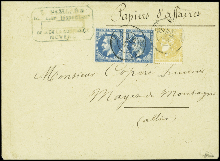 N°43Bc belle nuance bistre jaune citron, percé en ligne,